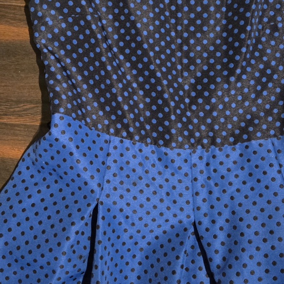 Worn once - Gabby & Skye (Nordstrom) Dress Blue/Black polka dot Sz 12 - Picture 3 of 6